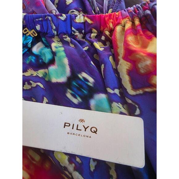 NWT PilyQ Tribal Fire Nori Dress Colorful Halter Neck Asymmetric Hem XS/S - Picture 8 of 11